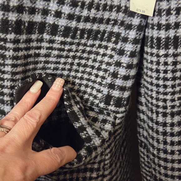 Old Navy Blue & White Houndstooth Coat NWT - Picture 4 of 13